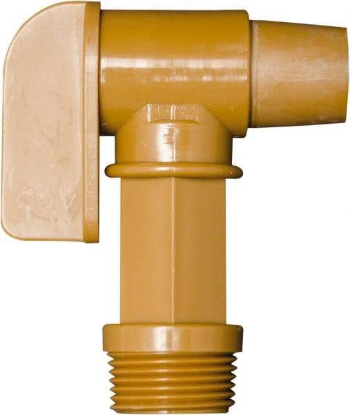 Detco - 3/4" NPT Plastic Rigid Drum Faucet - No Arrester, Manual Closing, 3" Long Extension - USA Tool & Supply