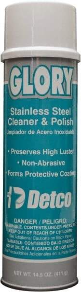 Detco - 20 fl oz Aerosol Stainless Steel Cleaner & Polish - Lemon Scented, Aerosol Can Container - USA Tool & Supply