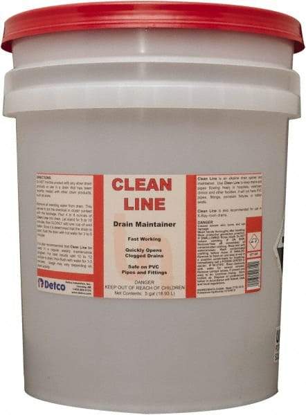 Detco - 5 Gal Liquid Drain Opener - Unscented, Pail - USA Tool & Supply