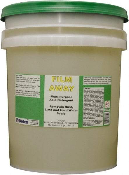 Detco - 5 Gal Pail Liquid Bathroom Cleaner - Unscented Scent, Bath Fixtures - USA Tool & Supply