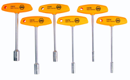 6 Piece - 3/16 - 1/2" - Ergonomic Comfort Grip T-Handle Inch Nut Driver Set - USA Tool & Supply