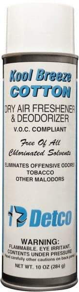 Detco - 20 oz Aerosol Can Deodorizer - Aerosol, Cotton Scent, Environmentally Safe - USA Tool & Supply