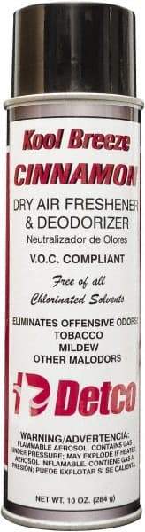 Detco - 20 oz Aerosol Can Deodorizer - Aerosol, Cinnamon Scent, Environmentally Safe - USA Tool & Supply