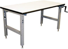 Proline - 60 Wide x 30" Deep x 42" High, Static Dissipative Workbench - Adjustable Height Legs, Light Gray - USA Tool & Supply