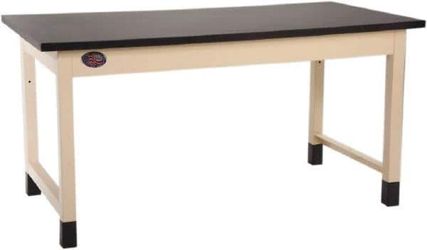 Proline - 72 Wide x 30" Deep x 36" High, Epoxy Resin Workbench - Adjustable Height Legs, Light Beige - USA Tool & Supply