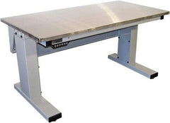 Proline - 60 Wide x 30" Deep x 42-1/2" High, Stainless Steel Workbench - Adjustable Height Legs, Light Gray - USA Tool & Supply