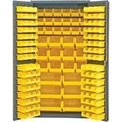 Durham - 132 Bin Storage Cabinet - Steel, 36" Wide x 24" Deep x 72" High, Gray - USA Tool & Supply
