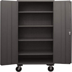 Durham - 4 Shelf Locking Storage Cabinet - Steel, 48" Wide x 24" Deep x 80" High, Gray - USA Tool & Supply