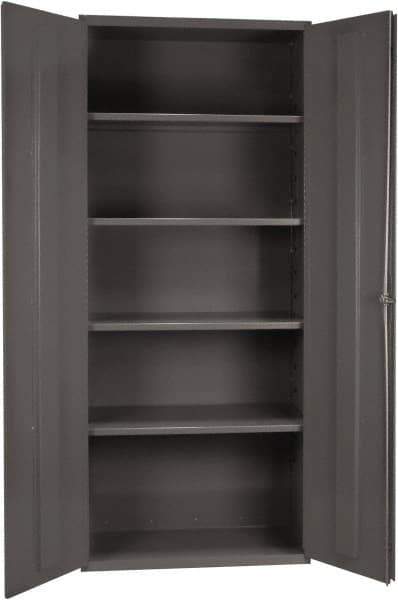 Durham - 4 Shelf Locking Storage Cabinet - Steel, 36" Wide x 24" Deep x 84" High, Gray - USA Tool & Supply