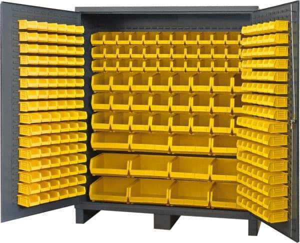 Durham - 264 Bin Storage Cabinet - Steel, 72" Wide x 24" Deep x 84" High, Gray - USA Tool & Supply