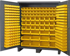 Durham - 264 Bin Storage Cabinet - Steel, 72" Wide x 24" Deep x 84" High, Gray - USA Tool & Supply