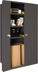 Durham - 3 Shelf Locking Storage Cabinet - Steel, 36" Wide x 20" Deep x 72" High, Gray - USA Tool & Supply