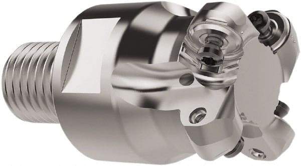 Seco - 40mm Cutting Diam, 20mm Shank Diam, 6mm Max Depth of Cut, Combimaster Indexable Copy End Mill - 4 Inserts, RNMU12.. Insert, R217.28 Toolholder, Steel, Through Coolant - USA Tool & Supply