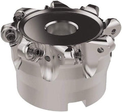 Seco - 80mm Cut Diam, 6mm Max Depth, 27mm Arbor Hole, 8 Inserts, RNMU12.. Insert Style, Indexable Copy Face Mill - R220.28 Cutter Style, 10,000 Max RPM, 50mm High, Through Coolant, Series R220 - USA Tool & Supply