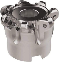 Seco - 66mm Cut Diam, 6mm Max Depth, 27mm Arbor Hole, 7 Inserts, RNMU12.. Insert Style, Indexable Copy Face Mill - R220.28 Cutter Style, 10,900 Max RPM, 50mm High, Through Coolant, Series R220 - USA Tool & Supply