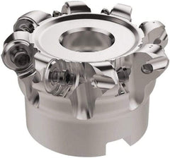 Seco - 63mm Cut Diam, 6mm Max Depth, 22mm Arbor Hole, 8 Inserts, RNMU12.. Insert Style, Indexable Copy Face Mill - R220.28 Cutter Style, 10,000 Max RPM, 40mm High, Through Coolant, Series R220 - USA Tool & Supply