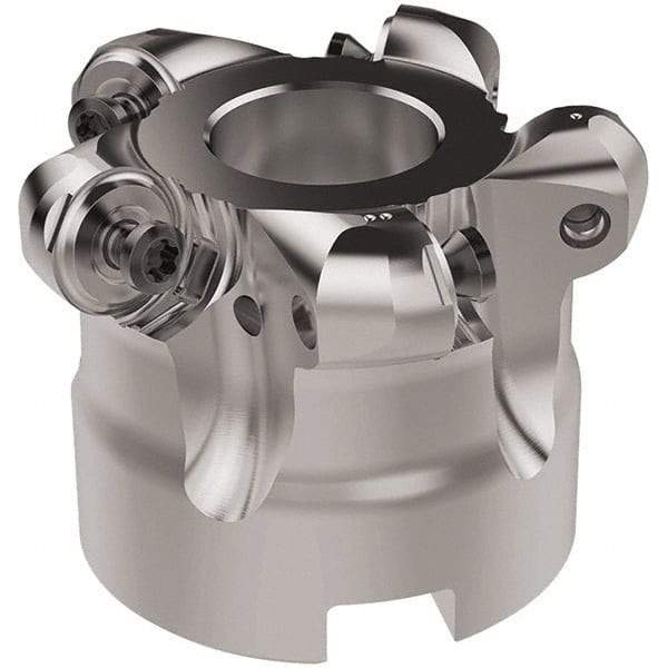 Seco - 52mm Cut Diam, 6mm Max Depth, 22mm Arbor Hole, 5 Inserts, RNMU12.. Insert Style, Indexable Copy Face Mill - R220.28 Cutter Style, 12,300 Max RPM, 40mm High, Through Coolant, Series R220 - USA Tool & Supply