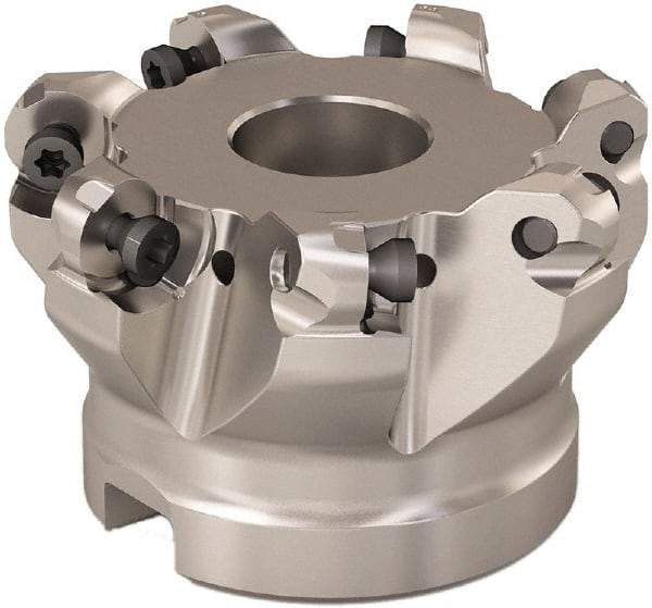 Seco - 63mm Cut Diam, 6mm Max Depth, 22mm Arbor Hole, 7 Inserts, RP..12.. Insert Style, Indexable Copy Face Mill - R220.29 Cutter Style, 11,200 Max RPM, 40mm High, Through Coolant, Series R220 - USA Tool & Supply