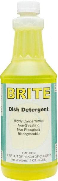 Detco - 32 oz Bottle Manual Dishwashing Liquid - Lemon Scented - USA Tool & Supply