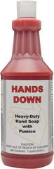 Detco - 32 oz Squeeze Bottle Gel Hand Cleaner with Grit - Red, Cherry Scent - USA Tool & Supply