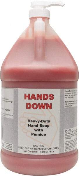 Detco - 1 Gal Pump Bottle Gel Hand Cleaner with Grit - Red, Cherry Scent - USA Tool & Supply