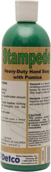 Detco - 16 oz Bottle Gel Hand Cleaner with Grit - Green, Almond Scent - USA Tool & Supply