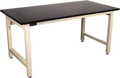 Proline - 72 Wide x 36" Deep x 36" High, Epoxy Resin Workbench - Adjustable Height Legs, Light Beige - USA Tool & Supply