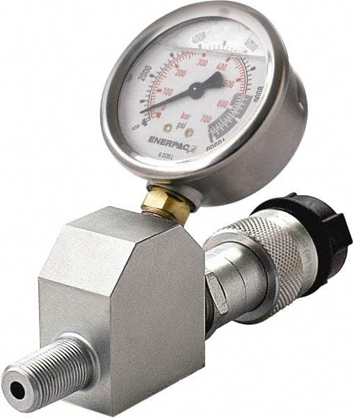Enerpac - Hydraulic Pressure Gages & Adapters Type: Liquid-Filled Gauge Pressure Rating: 0 - 10000 - USA Tool & Supply