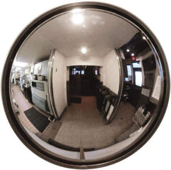 Se-Kure Domes&Mirrors - Indoor Round Convex Safety, Traffic & Inspection Mirrors - Acrylic Lens, Hardboard Backing, 16" Diam, 48' Max Covered Distance - USA Tool & Supply