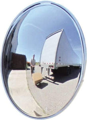 Se-Kure Domes&Mirrors - Indoor & Outdoor Round Convex Safety, Traffic & Inspection Mirrors - Acrylic Lens, Plastic Backing, 24" Diam, 72' Max Covered Distance - USA Tool & Supply
