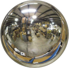 Se-Kure Domes&Mirrors - Indoor & Outdoor Round Convex Safety, Traffic & Inspection Mirrors - Acrylic Lens, Plastic Backing, 32" Diam, 96' Max Covered Distance - USA Tool & Supply