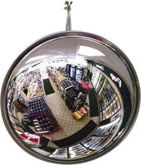 Se-Kure Domes&Mirrors - Indoor Round Convex Safety, Traffic & Inspection Mirrors - Acrylic Lens, Hardboard Backing, 24" Diam, 72' Max Covered Distance - USA Tool & Supply