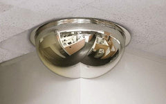 Se-Kure Domes&Mirrors - Indoor Round Dome Safety, Traffic & Inspection Mirrors - Acrylic Lens, 26" Diam, 26' Max Covered Distance - USA Tool & Supply