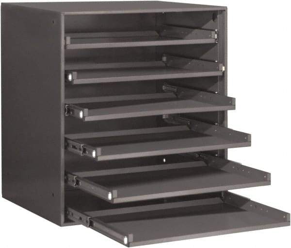Durham - 6 Drawer, Small Parts Slide Rack Cabinet - 22" Deep x 23" Wide x 17" High - USA Tool & Supply