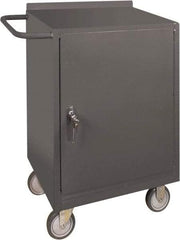 Durham - 1,200 Lb Capacity, 18" Wide x 24" Long x 39-3/4" High Mobile Cart - 1 Door, 1 Shelf, Steel, 2 Rigid/2 Swivel Casters - USA Tool & Supply