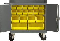 Durham - 2,000 Lb Capacity, 24" Wide x 36" Long x 40-1/2" High Mobile Cart - 2 Door, Steel, 2 Rigid/2 Swivel Casters - USA Tool & Supply