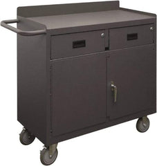 Durham - 1,200 Lb Capacity, 18" Wide x 36" Long x 32-7/32" High Mobile Cart - 2 Door, 2 Drawer, 1 Shelf, Steel, 2 Rigid/2 Swivel Casters - USA Tool & Supply