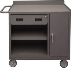 Durham - 1,200 Lb Capacity, 18" Wide x 36" Long x 39-3/4" High Mobile Cart - 1 Door, 1 Drawer, 2 Shelf, Steel, 2 Rigid/2 Swivel Casters - USA Tool & Supply
