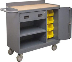 Durham - 1,200 Lb Capacity, 18" Wide x 36" Long x 39-3/4" High Mobile Cart - 1 Door, 1 Drawer, 1 Shelf, Steel, 2 Rigid/2 Swivel Casters - USA Tool & Supply