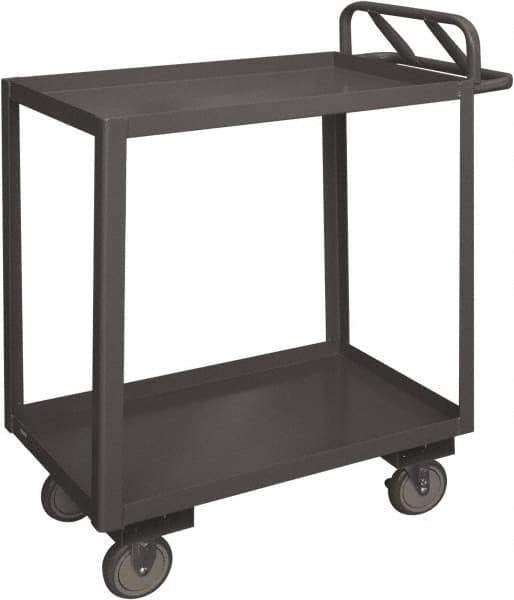 Durham - 1,200 Lb Capacity, 24" Wide x 48" Long x 37-5/8" High Service Cart - 2 Shelf, Steel, 2 Rigid/2 Swivel Casters - USA Tool & Supply