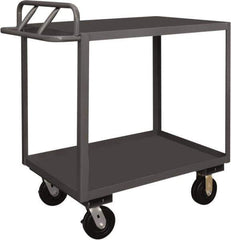 Durham - 3,600 Lb Capacity, 24" Wide x 48" Long x 37-5/8" High Service Cart - 2 Shelf, Steel, 2 Rigid/2 Swivel Casters - USA Tool & Supply