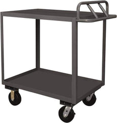 Durham - 3,600 Lb Capacity, 24" Wide x 48" Long x 37-5/8" High Service Cart - 2 Shelf, Steel, 2 Rigid/2 Swivel Casters - USA Tool & Supply