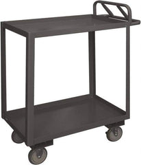 Durham - 1,200 Lb Capacity, 18" Wide x 36" Long x 37-5/8" High Service Cart - 2 Shelf, Steel, 2 Rigid/2 Swivel Casters - USA Tool & Supply