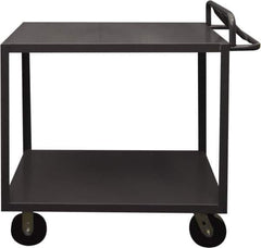 Durham - 3,600 Lb Capacity, 18" Wide x 36" Long x 37-5/8" High Service Cart - 2 Shelf, Steel, 2 Rigid/2 Swivel Casters - USA Tool & Supply