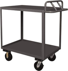 Durham - 3,600 Lb Capacity, 18" Wide x 30" Long x 39" High Service Cart - 2 Shelf, Steel, 2 Rigid/2 Swivel Casters - USA Tool & Supply