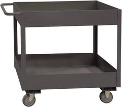 Durham - 3,600 Lb Capacity, 24" Wide x 48" Long x 39-1/16" High Service Cart - 2 Shelf, Steel, 2 Rigid/2 Swivel Casters - USA Tool & Supply