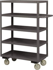 Durham - 1,200 Lb Capacity, 36" Wide x 72" Long x 55-5/8" High Service Cart - 5 Shelf, Steel, 2 Rigid/2 Swivel Casters - USA Tool & Supply