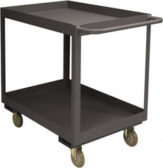 Durham - 3,600 Lb Capacity, 24" Wide x 48" Long x 39-1/16" High Service Cart - 2 Shelf, Steel, 2 Rigid/2 Swivel Casters - USA Tool & Supply