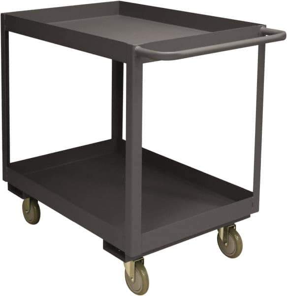 Durham - 3,600 Lb Capacity, 18" Wide x 30" Long x 38-1/2" High Service Cart - 2 Shelf, Steel, 2 Rigid/2 Swivel Casters - USA Tool & Supply
