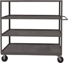 Durham - 3,000 Lb Capacity, 24" Wide x 48" Long x 59-1/2" High Service Cart - 4 Shelf, Steel, 2 Rigid/2 Swivel Casters - USA Tool & Supply